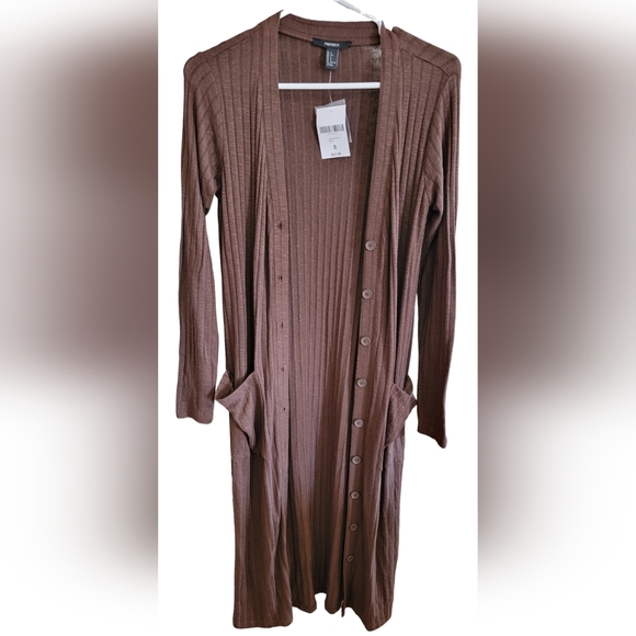 FOREVER 21 Extra Long Brown Cardigan - Picture 3 of 6